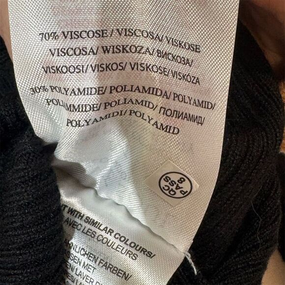 Brave Soul Wrap Top Ribbed Knit Long Sleeve Sweater Black Tie Waist M NWT Goth - Picture 10 of 12